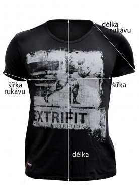 Extrifit Tričko čierne LOGO šedé - XL