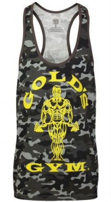 Gold's Gym Pánske tielko GGVST051 šedočierny maskáč - S