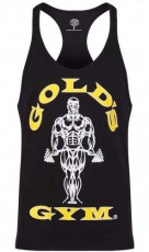 Gold's Gym Pánske tielko čierne so žluto bielym logom