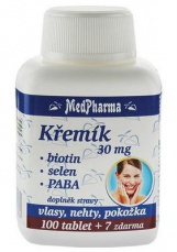 MedPharma Kremík 30 mg + biotin + selen + PABA 107 tabliet PREŠLA DMT (17. 9. 2023)
