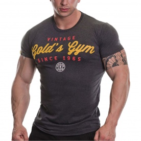 Gold's Gym Pánske tričko Vintage GGTS067 šedočierna - S