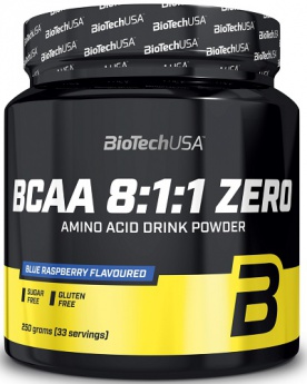 BioTechUSA BCAA 8:1:1 ZERO 250 g modrá malina