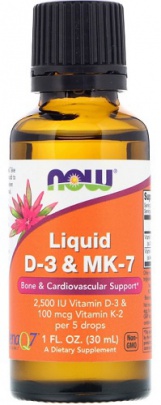 Now Foods Tekutý Vitamin D3+K2 (MK-7) 30 ml VÝPREDAJ