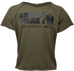 Gorilla Wear Pánske tričko s krátkym rukávom Classic Work Out Top Army Green