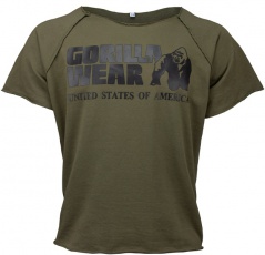 Gorilla Wear Pánske tričko s krátkym rukávom Classic Work Out Top Army Green VÝPREDAJ