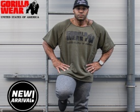 Gorilla Wear Pánske tričko s krátkym rukávom Classic Work Out Top Army Green VÝPREDAJ