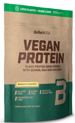 BiotechUSA Vegan Protein 2000g - banán VÝPREDAJ (POŠK.OBAL)