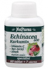 MedPharma Echinacea 600 Forte + kurkumin + vit. C + bez čierny + zinok 67 tabliet