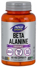 Now Foods Beta Alanine 750 mg 120 rostlinných kapsúl