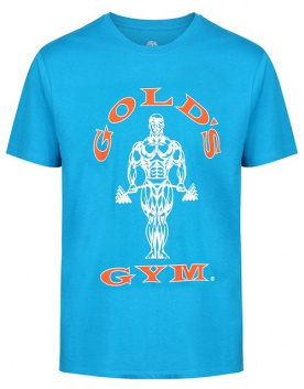 Gold's Gym Pánske tričko GGTS002 tyrkysová/oranžová