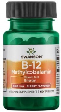 Swanson Vitamin B12 Methylcobalamin 60 žvýkacích tablet