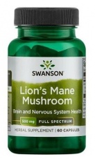 Swanson Lion's Mane Mushroom 500 mg 60 kapsúl