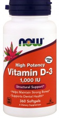 Now Foods Vitamin D3 1000 IU 360 kapsúl