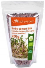 Zdravý den Zmes semien na klíčenie 2 BIO 200 g - brokolica, reďkev ružová, ďatelina