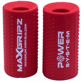 Power System Gripy na posilňovacie tyč Max Gripz - Červená XL