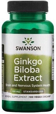 Swanson Ginkgo Biloba Extract 120 mg 100 kapsúl VÝPREDAJ 3.2024