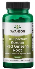 Swanson Full Spectrum Korean Red Ginseng Root (Korejský červený kořen ženšenu) 400 mg 90 kapsúl