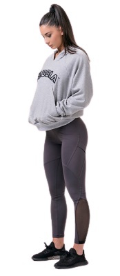 Nebbia Iconic Hero mikina s kapucňou 581 light grey - L