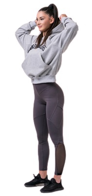 Nebbia Iconic Hero mikina s kapucňou 581 light grey - L