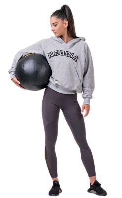 Nebbia Iconic Hero mikina s kapucňou 581 light grey - L