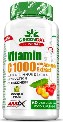 Amix GreenDay ProVEGAN Vitamin C 1000 mg s Acerolou 60 kapsúl PREŠLA DMT