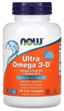 Now Foods Ultra Omega 3-D 600 EPA/300 DHA +  Vitamin D3 90 kapsúl