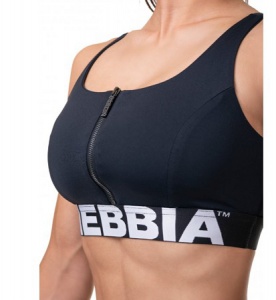 Nebbia Smart Zip športová podprsenka 578 black - M