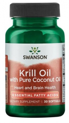 Swanson Krill Oil s kokosovým olejom 30 kapsúl PREŠLA DMT 7.2023