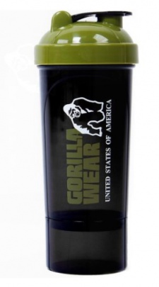 Gorilla Wear Šejkr XXL 1000 ml - Čierna/Army zelená