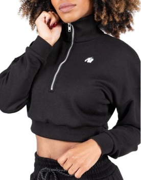 Gorilla Wear Dámska Ocala crop top mikina so zipsom čierna - M
