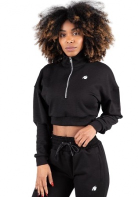 Gorilla Wear Dámska Ocala crop top mikina so zipsom čierna - M
