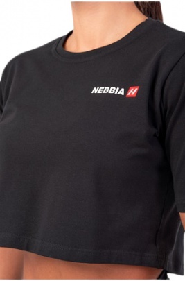 Nebbia Minimalist Logo Nebbia Crop Top 600 čierny