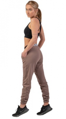 Nebbia Tepláky Iconic s elastickým pásom 408 hnedá - XS