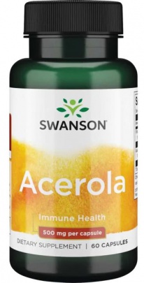 Swanson Acerola 500 mg 60 kapsúl PREŠLA DMT (12/2022)