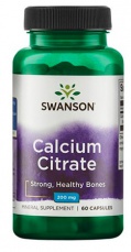 Swanson Calcium Citrate (Citrát vápenatý) 200 mg 60 kapsúl