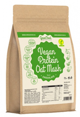 GreenFood Vegan Proteínová kaša ovsená 500 g - kakao