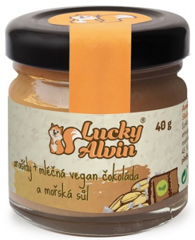 Lucky Alvin Arašidy + mliečna vegan čokoláda a morská soľ 40 g PREŠLA DMT (10. 12. 2022)