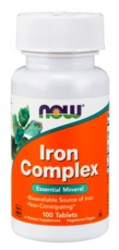 Now Foods Iron Complex (železo) 100 rostlinných tabliet