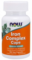 Now Foods Iron Complex Caps (železo) 100 rostlinných kapsúl