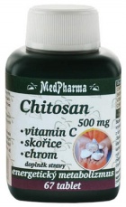 MedPharma Chitosan 500mg + vit.C + škorica + chrom 67 tabliet