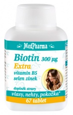 Medpharma Biotin 300 Extra + B5, Se, Zn 67 tabliet