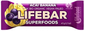 Lifefood Lifebar Superfoods Raw BIO 47 g - guarana/para orechy