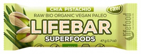Lifefood Lifebar Superfoods Raw BIO 47 g - guarana/para orechy