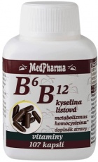 MedPharma B6+B12+Kyselina listová 107 kapsúl