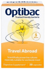Optibac Travel Abroad (Probiotiká na podporu pri cestovaní) 20 kapsúl