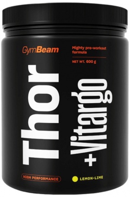 GymBeam Předtréninkový stimulant Thor Fuel + Vitargo 600 g - jahoda/kiwi VÝPREDAJ (POŠK.OBAL)