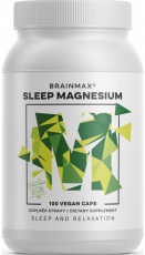 BrainMax Sleep Magnesium, 320 mg (Horčík, GABA, L-theanín, Vitamín B6, šťava z višne) 100 kapsúl
