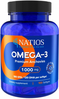 NATIOS Omega-3 Premium Anchovies 1000 mg 100 kapsúl