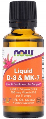Now Foods Tekutý Vitamín D-3 & K-2 (MK-7) 30 ml