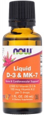 Now Foods Tekutý Vitamín D-3 & MK-7 30 ml
